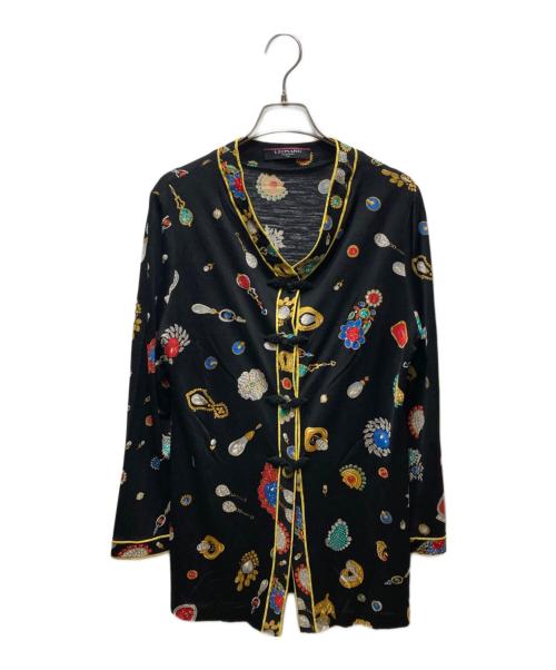 LEONARD FASHION（レオナールファッション）LEONARD FASHION (レオナールファッション) 宝石モチーフチャイナカーディガン ブラック サイズ:Mの古着・服飾アイテム