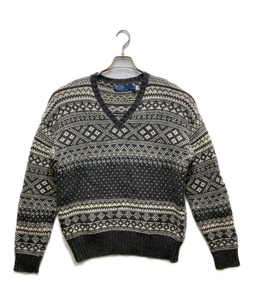 POLO RALPH LAUREN（ポロ・ラルフローレン）POLO RALPH LAUREN (ポロ・ラルフローレン) ノルディックセーター グレー サイズ:XLの古着・服飾アイテム
