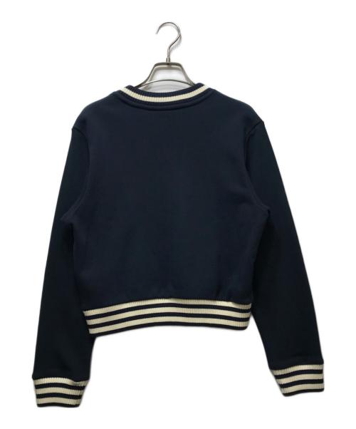 adidas（アディダス）adidas (アディダス) Sporty & Rich (スポーティーアンドリッチ) V-Neck Logo Knit Sweater ネイビー サイズ:XSの古着・服飾アイテム