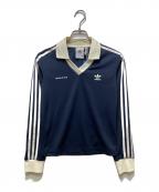 adidasアディダス）の古着「Retro Stripe Logo Long Sleeve Tee／レトロストライプロゴロングスリーブティー）」｜ネイビー