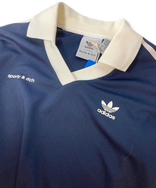 adidas（アディダス）adidas (アディダス) Retro Stripe Logo Long Sleeve Tee／レトロストライプロゴロングスリーブティー） ネイビー サイズ:Sの古着・服飾アイテム