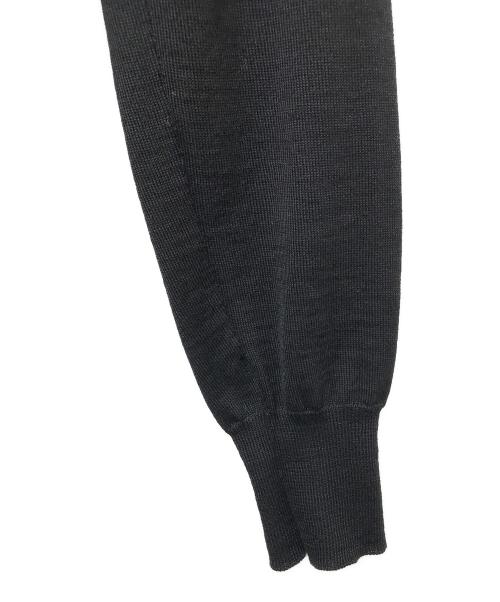 Yves Saint Laurent（イヴサンローラン）Yves Saint Laurent (イヴサンローラン) レオパードシルクライン ウールニットカーディガン ブラック サイズ:Sの古着・服飾アイテム