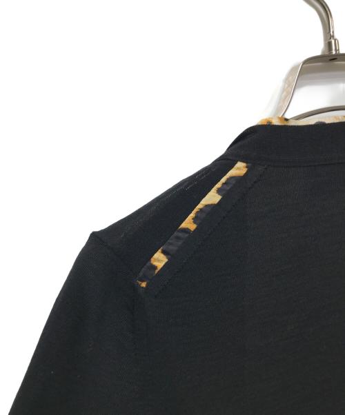 Yves Saint Laurent（イヴサンローラン）Yves Saint Laurent (イヴサンローラン) レオパードシルクライン ウールニットカーディガン ブラック サイズ:Sの古着・服飾アイテム