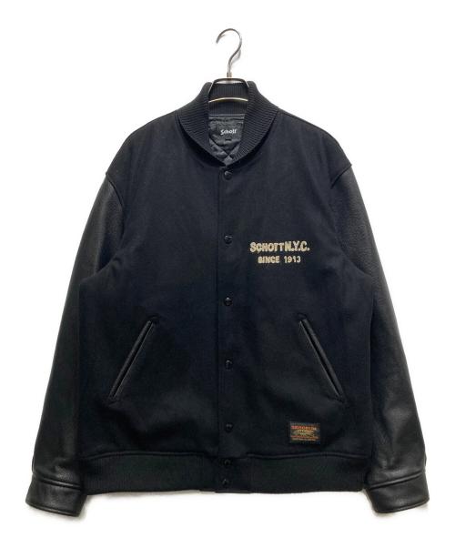 Schott（ショット）Schott (ショット) skookum (スクーカム) STUDIUM JACKET FINEST QUALITY (スタジアムジャケットファイネストクオリティ）782-3252016 ブラック サイズ:2XLの古着・服飾アイテム