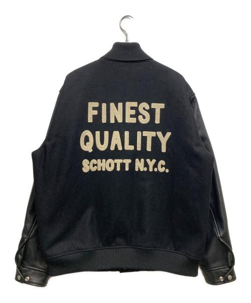 Schott（ショット）Schott (ショット) skookum (スクーカム) STUDIUM JACKET FINEST QUALITY (スタジアムジャケットファイネストクオリティ）782-3252016 ブラック サイズ:2XLの古着・服飾アイテム