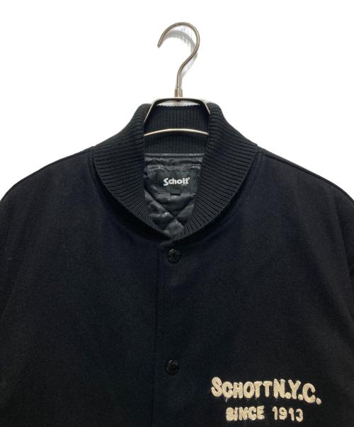 Schott（ショット）Schott (ショット) skookum (スクーカム) STUDIUM JACKET FINEST QUALITY (スタジアムジャケットファイネストクオリティ）782-3252016 ブラック サイズ:2XLの古着・服飾アイテム