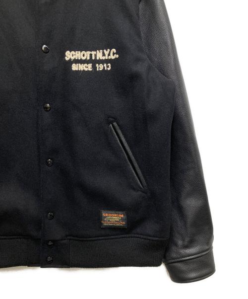 Schott（ショット）Schott (ショット) skookum (スクーカム) STUDIUM JACKET FINEST QUALITY (スタジアムジャケットファイネストクオリティ）782-3252016 ブラック サイズ:2XLの古着・服飾アイテム