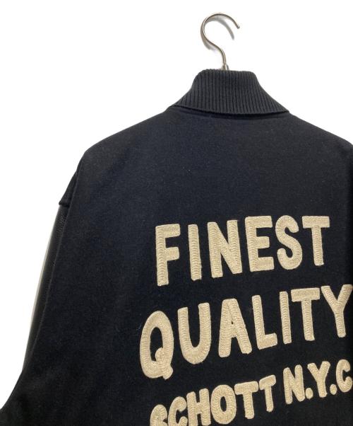 Schott（ショット）Schott (ショット) skookum (スクーカム) STUDIUM JACKET FINEST QUALITY (スタジアムジャケットファイネストクオリティ）782-3252016 ブラック サイズ:2XLの古着・服飾アイテム