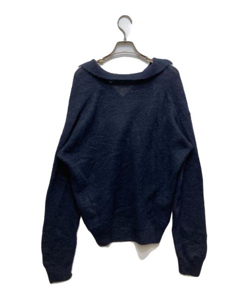 AURALEE（オーラリー）AURALEE (オーラリー) BABY SURI ALPACA SHEER KNIT SKIPPER POLO A25AP02AK ネイビー サイズ:3の古着・服飾アイテム