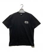 stussyステューシー）の古着「ショーンフォントロゴ プリントTシャツ」｜ブラック