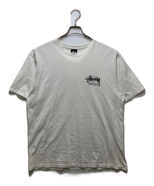 stussy（ステューシー）stussy (ステューシー) ショーンフォントロゴ プリントTシャツ ホワイト サイズ:Ｌの古着・服飾アイテム