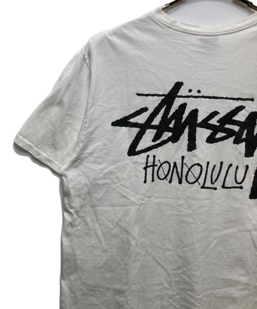 stussy（ステューシー）stussy (ステューシー) ショーンフォントロゴ プリントTシャツ ホワイト サイズ:Ｌの古着・服飾アイテム