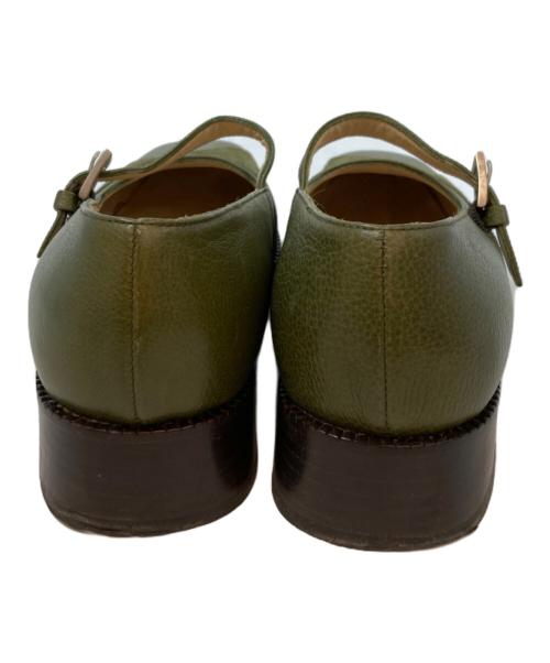 BOTTEGA VENETA（ボッテガベネタ）BOTTEGA VENETA (ボッテガベネタ) ストラップレザーパンプス グリーン サイズ:5の古着・服飾アイテム