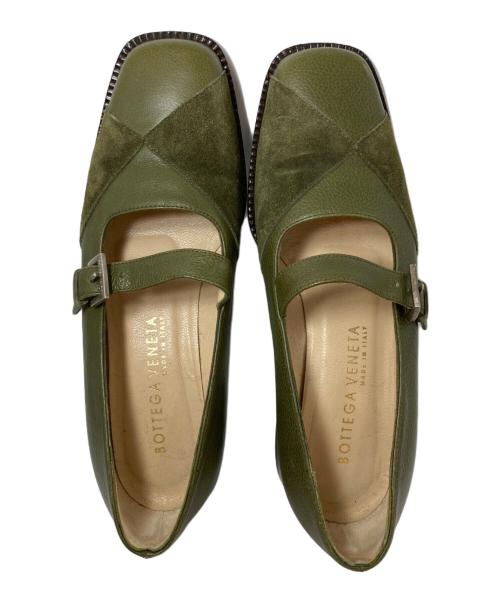 BOTTEGA VENETA（ボッテガベネタ）BOTTEGA VENETA (ボッテガベネタ) ストラップレザーパンプス グリーン サイズ:5の古着・服飾アイテム