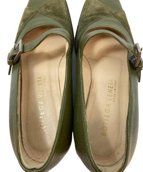 BOTTEGA VENETA（ボッテガベネタ）BOTTEGA VENETA (ボッテガベネタ) ストラップレザーパンプス グリーン サイズ:5の古着・服飾アイテム