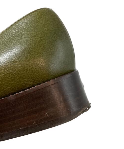BOTTEGA VENETA（ボッテガベネタ）BOTTEGA VENETA (ボッテガベネタ) ストラップレザーパンプス グリーン サイズ:5の古着・服飾アイテム