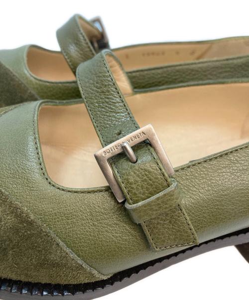 BOTTEGA VENETA（ボッテガベネタ）BOTTEGA VENETA (ボッテガベネタ) ストラップレザーパンプス グリーン サイズ:5の古着・服飾アイテム