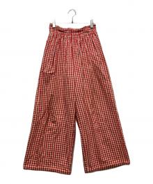 COMME des GARCONS（コムデギャルソン）の古着「チェック柄ワイドパンツ/GP-10008S」｜レッド