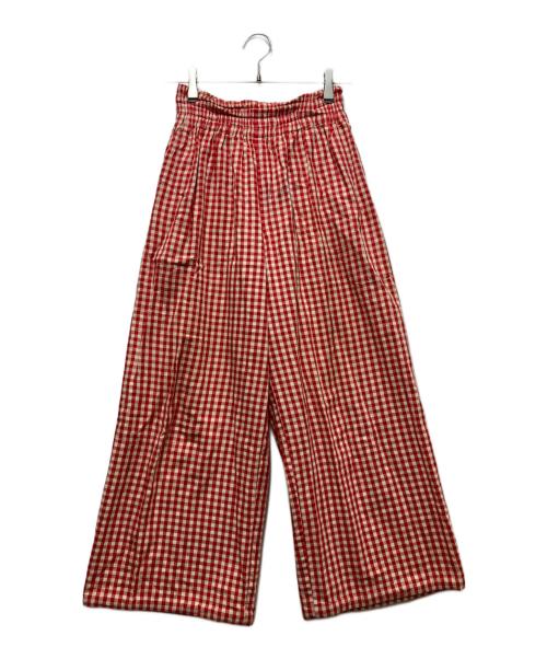 COMME des GARCONS（コムデギャルソン）COMME des GARCONS (コムデギャルソン) チェック柄ワイドパンツ/GP-10008S レッド サイズ:Sの古着・服飾アイテム