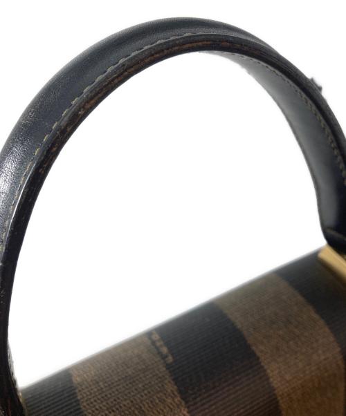 FENDI（フェンディ）FENDI (フェンディ) ペカン柄 ストライプ コーティングキャンバス 2WAYショルダーバッグ　ハンドバッグ　ショルダーバッグ ブラウン×ブラックの古着・服飾アイテム