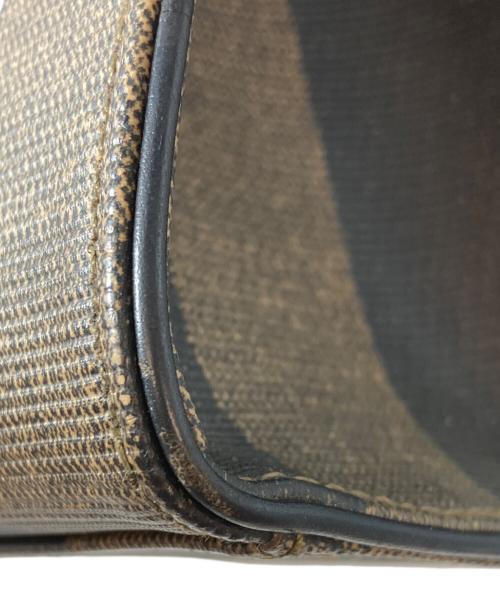 FENDI（フェンディ）FENDI (フェンディ) ペカン柄 ストライプ コーティングキャンバス 2WAYショルダーバッグ　ハンドバッグ　ショルダーバッグ ブラウン×ブラックの古着・服飾アイテム