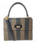 FENDI（フェンディ）の古着「ペカン柄 ストライプ コーティングキャンバス 2WAYショルダーバッグ　ハンドバッグ　ショルダーバッグ」｜ブラウン×ブラック