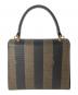 FENDI (フェンディ) ペカン柄 ストライプ コーティングキャンバス 2WAYショルダーバッグ　ハンドバッグ　ショルダーバッグ ブラウン×ブラック：50000円