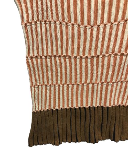 babaco（ババコ）babaco (ババコ) Stripe Ribbed キャミソール ブラウン×オレンジ サイズ:Freeの古着・服飾アイテム