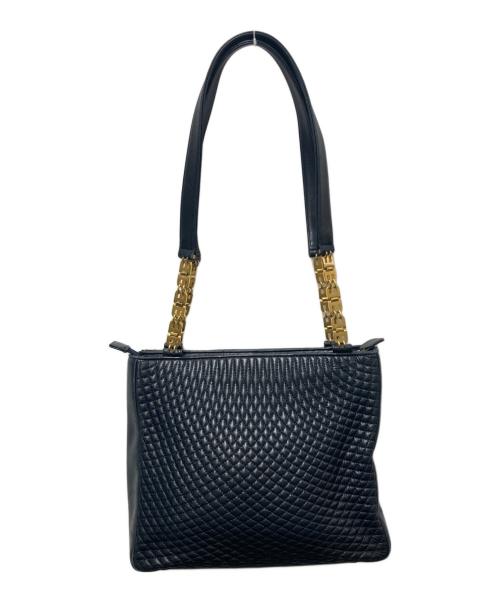 BALLY（バリー）BALLY (バリー) ラムレザーチェーンショルダーバッグ ネイビーの古着・服飾アイテム