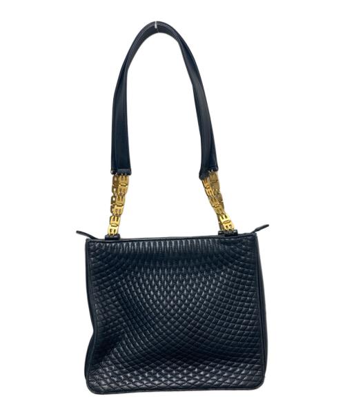 BALLY（バリー）BALLY (バリー) ラムレザーチェーンショルダーバッグ ネイビーの古着・服飾アイテム