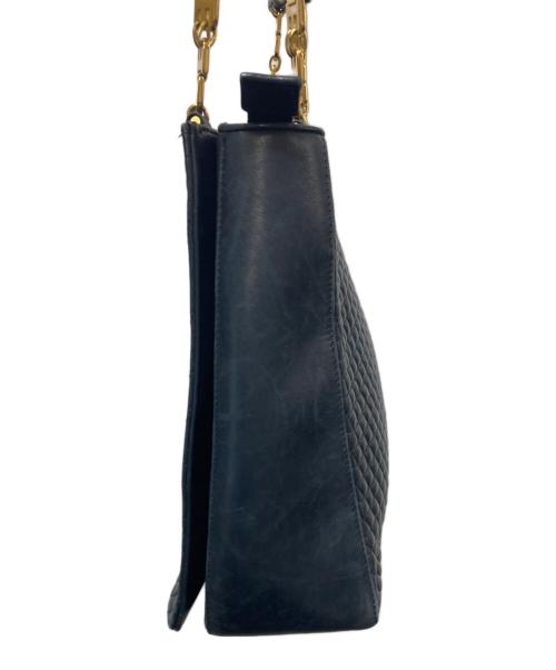 BALLY（バリー）BALLY (バリー) ラムレザーチェーンショルダーバッグ ネイビーの古着・服飾アイテム