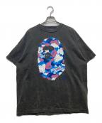 EMOTIONALLY UNAVAILABLE×A BATHING APEエモーショナリー・アンアベイラブル×アベイシングエイプ）の古着「EU APE SS TEE　26SS」｜グレー