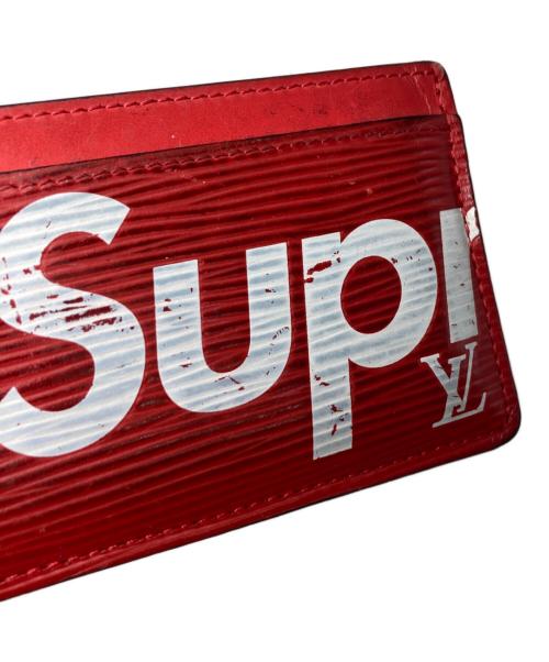 LOUIS VUITTON（ルイ ヴィトン）LOUIS VUITTON (ルイ ヴィトン) Supreme (シュプリーム) ポルト・カルト・サーンプルカードケース レッドの古着・服飾アイテム