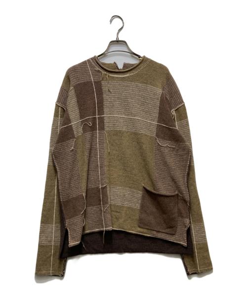 THE VIRIDI-ANNE（ヴィリジアン）THE VIRIDI-ANNE (ヴィリジアン) Checked Pullover Knit ブラウン サイズ:1の古着・服飾アイテム