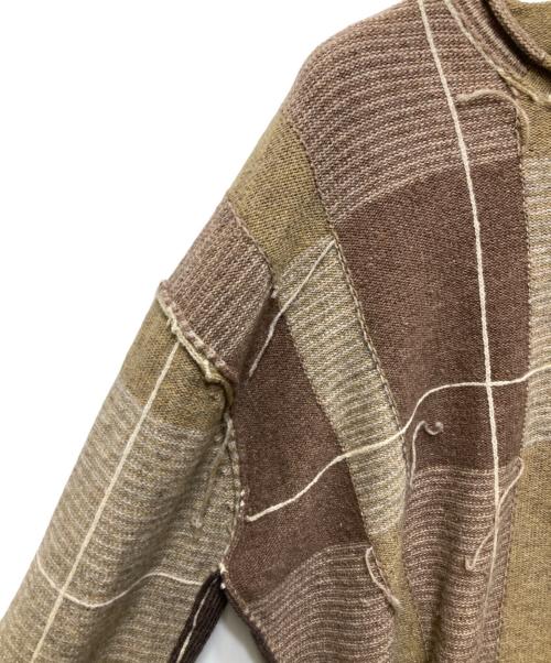 THE VIRIDI-ANNE（ヴィリジアン）THE VIRIDI-ANNE (ヴィリジアン) Checked Pullover Knit ブラウン サイズ:1の古着・服飾アイテム