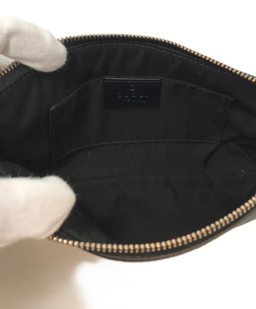 GUCCI（グッチ）GUCCI (グッチ) グッチシマレザー GG型押し バンブーチャーム リストレットポーチ　159913 ブラックの古着・服飾アイテム