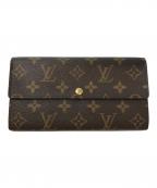 LOUIS VUITTONルイ ヴィトン）の古着「モノグラム ポシェット・ポルトモネ クレディ 長財布 M61726」｜ブラウン
