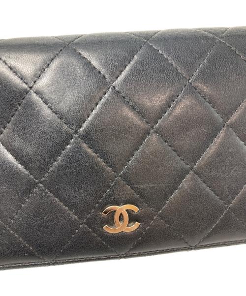 CHANEL（シャネル）CHANEL (シャネル) マトラッセ ロングウォレット ブラックの古着・服飾アイテム