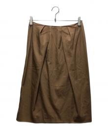 Maison Margiela（メゾンマルジェラ）の古着「変型タックシルク混ミディスカート」｜ベージュ