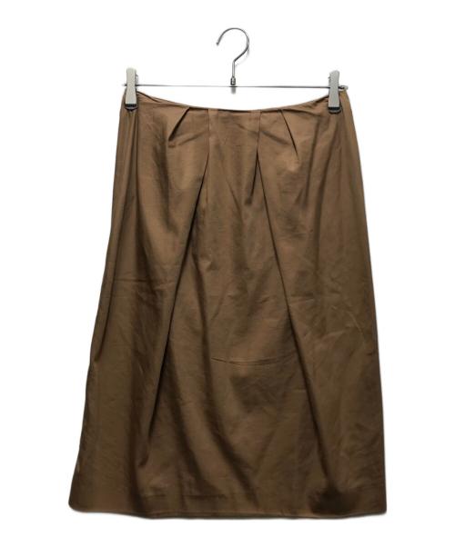 Maison Margiela（メゾンマルジェラ）Maison Margiela (メゾンマルジェラ) 変型タックシルク混ミディスカート ベージュ サイズ:40の古着・服飾アイテム