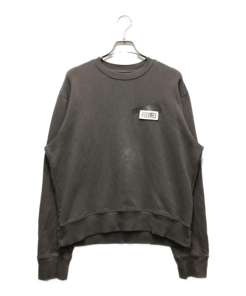 MM6 Maison Margiela（エムエムシックスメゾンマルジェラ）MM6 Maison Margiela (エムエムシックスメゾンマルジェラ) テープドラベル スウェットシャツ グレー サイズ:Sの古着・服飾アイテム