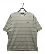 Acne studiosアクネ ストゥディオズ）の古着「フェイスパッチ ボーダーTシャツ」｜グリーン
