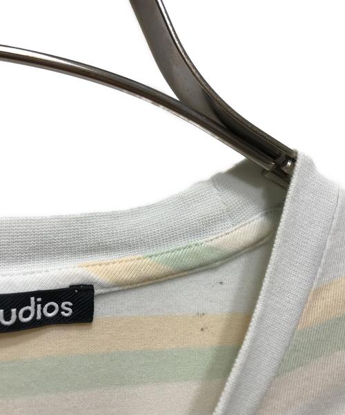 Acne studios（アクネ ストゥディオズ）Acne studios (アクネ ストゥディオズ) フェイスパッチ ボーダーTシャツ グリーン サイズ:XSの古着・服飾アイテム