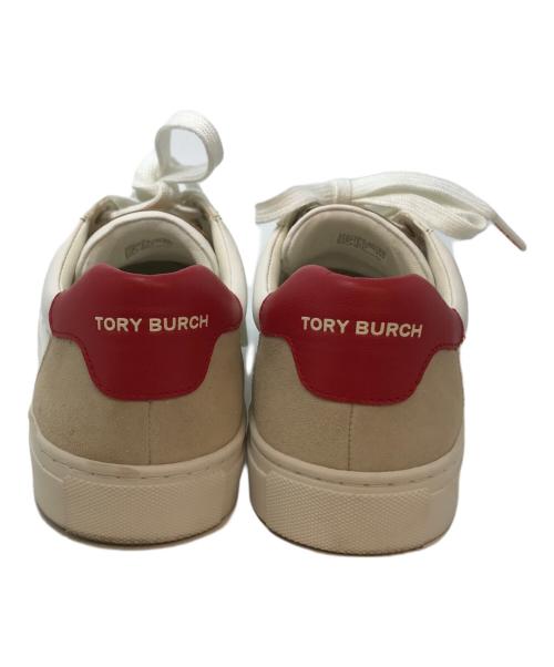 TORY BURCH（トリーバーチ）TORY BURCH (トリーバーチ) レザースウェードコンビネーションスニーカー レッドホワイト サイズ:8 1/2の古着・服飾アイテム