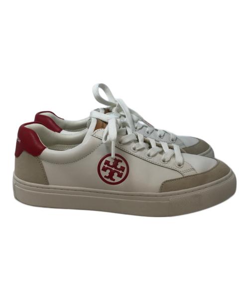 TORY BURCH（トリーバーチ）TORY BURCH (トリーバーチ) レザースウェードコンビネーションスニーカー レッドホワイト サイズ:8 1/2の古着・服飾アイテム