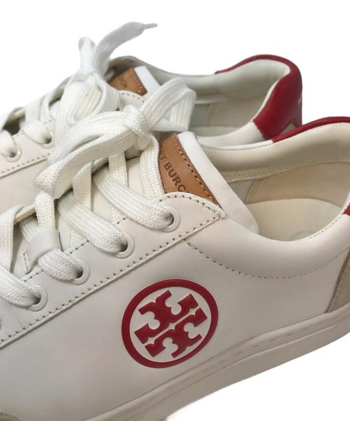TORY BURCH（トリーバーチ）TORY BURCH (トリーバーチ) レザースウェードコンビネーションスニーカー レッドホワイト サイズ:8 1/2の古着・服飾アイテム