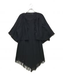 ISSEY MIYAKE（イッセイミヤケ）の古着「フリンジニットアンサンブルワンピース IM11KH060 / archive(アーカイブ)」｜ブラック