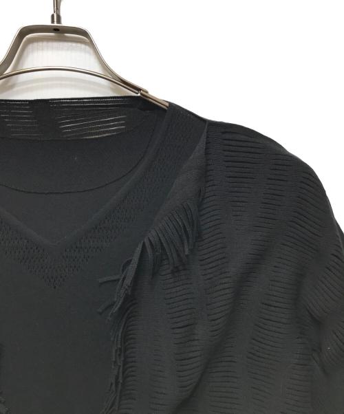 ISSEY MIYAKE（イッセイミヤケ）ISSEY MIYAKE (イッセイミヤケ) フリンジニットアンサンブルワンピース IM11KH060 / archive(アーカイブ) ブラック サイズ:2の古着・服飾アイテム