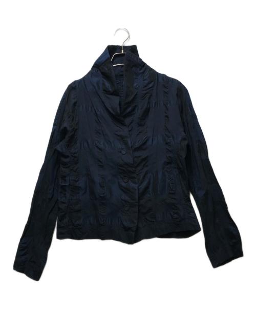 HaaT ISSEY MIYAKE（ハート イッセイ ミヤケ）HaaT ISSEY MIYAKE (ハート イッセイ ミヤケ) シワ加工 ショールカラージャケット HA01FD725 / archive（アーカイブ） ネイビー サイズ:2の古着・服飾アイテム