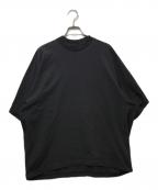 nonnotteノノット）の古着「Hard Twist Balance Jersey Draping C/N Half Sleeve Pullover」｜ブラック